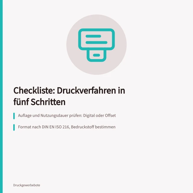 Checkliste zur Auswahl eines Druckverfahrens in fünf Schritten. Checkliste für die Auswahl eines Druckverfahrens in fünf Schritten