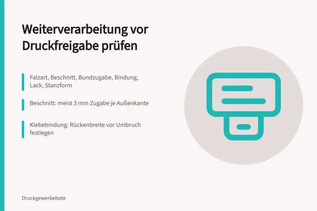 Checkliste zur Weiterverarbeitung vor der Druckfreigabe. Checkliste für die Weiterverarbeitung vor der Druckfreigabe