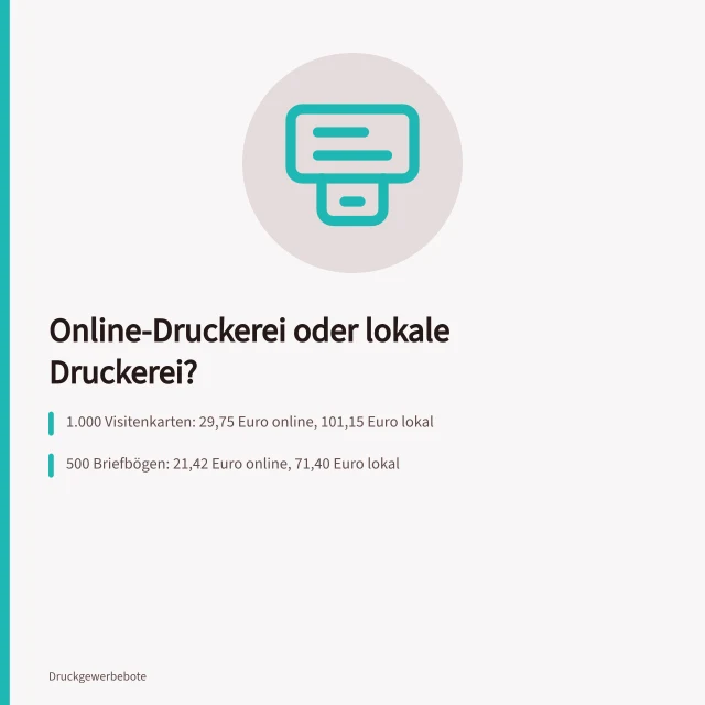 Vergleich von Online-Druckereien und lokalen Druckereien für Geschäftsdrucksachen. Geschäftsdrucksachen bei Online-Druckereien oder lokal beauftragen?