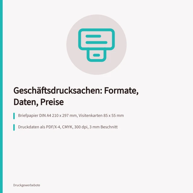 Geschäftsdrucksachen: Formate, Grammaturen, Druckdaten und Kosten im Überblick. Geschäftsdrucksachen bestellen: Briefpapier, Visitenkarten und Formulare richtig anlegen